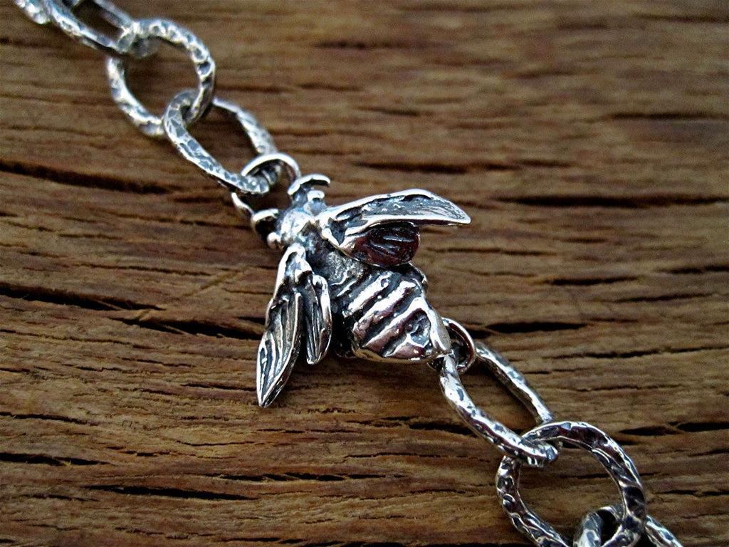 Sterling Silver Artisan Bee Jewelry Link