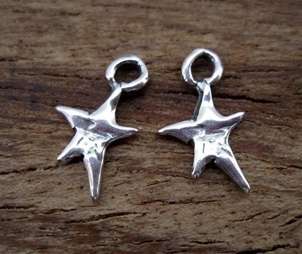 Small Sterling Silver Rustic Artisan Flower Charms (set of 2) – VDI Jewelry  Findings