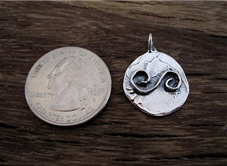 Sterling Silver Artisan Balance Symbol Pendant and Charm