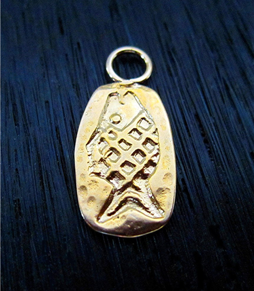 VDI Jewelry Findings Gold Bronze Fish Charm