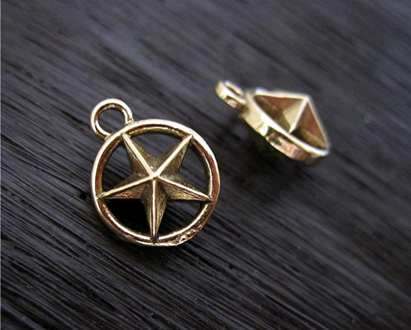 Gold Bronze Texas Star Charm