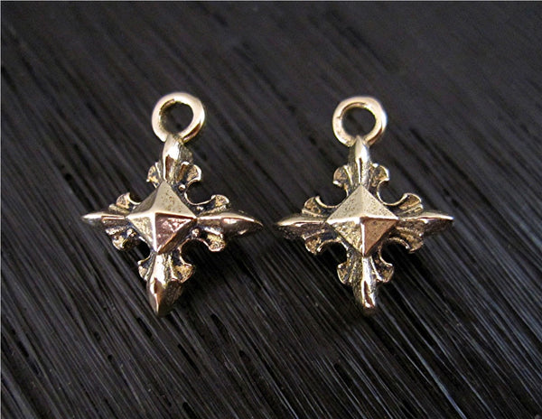 Small Gold Bronze Cross Charms