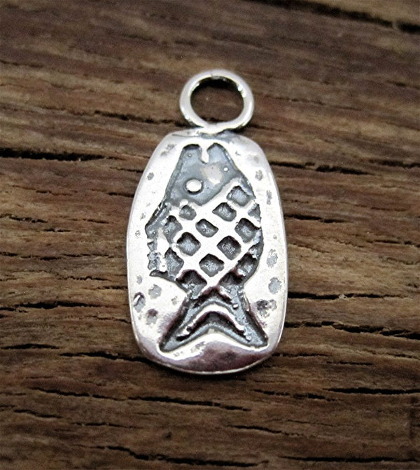 VDI Jewelry Findings Sterling Silver Stamped Fish Charm