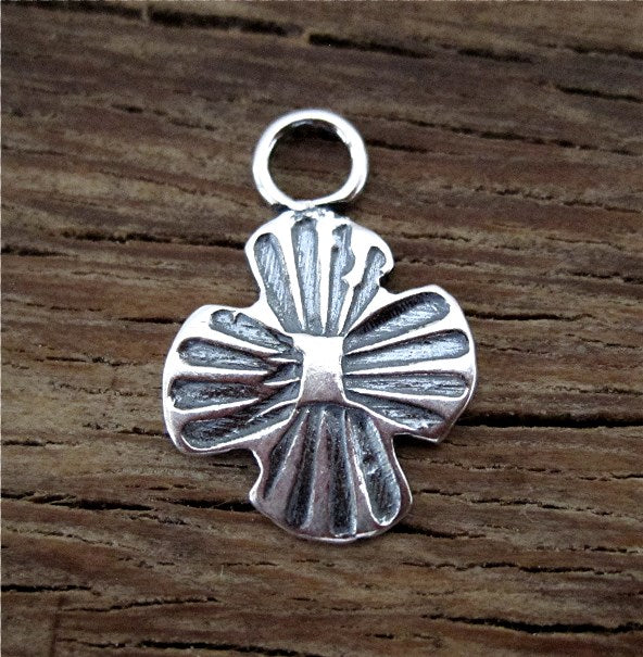 Small Sterling Silver Rustic Artisan Flower Charms (set of 2) – VDI Jewelry  Findings