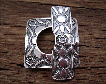 VDI Jewelry Findings Large Sterling Silver Southwest Style Toggle Clasp