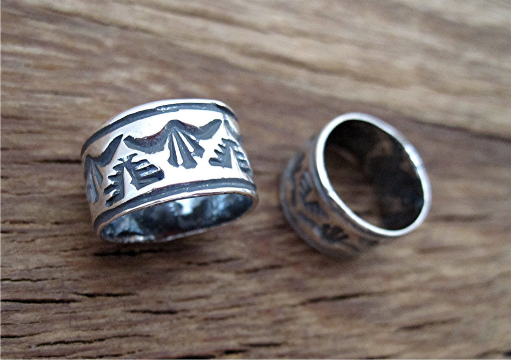 Large Sterling Silver Stamped Bead and Slider