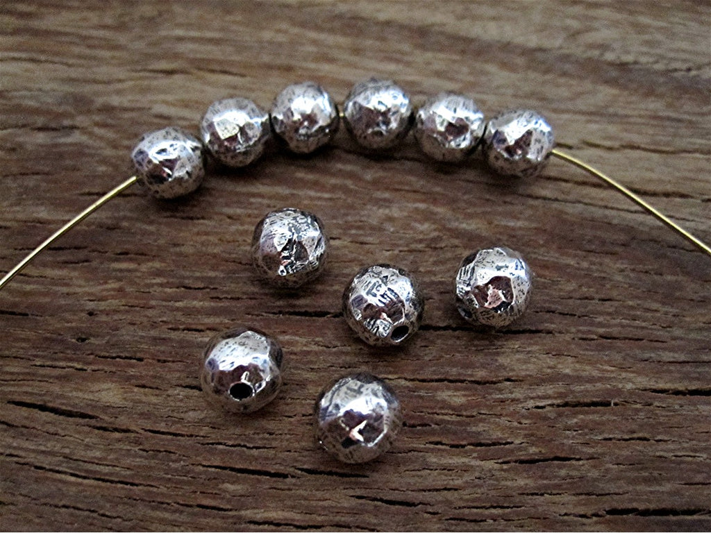 Number Beads Sterling Silver, Silver 6mm Number Beads 