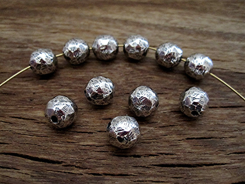 Sterling Silver 8mm Rustic Beads