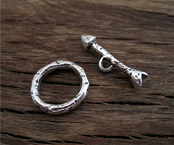 Rustic Artisan Sterling Silver Southwest Style Arrow Toggle Clasp (one set)