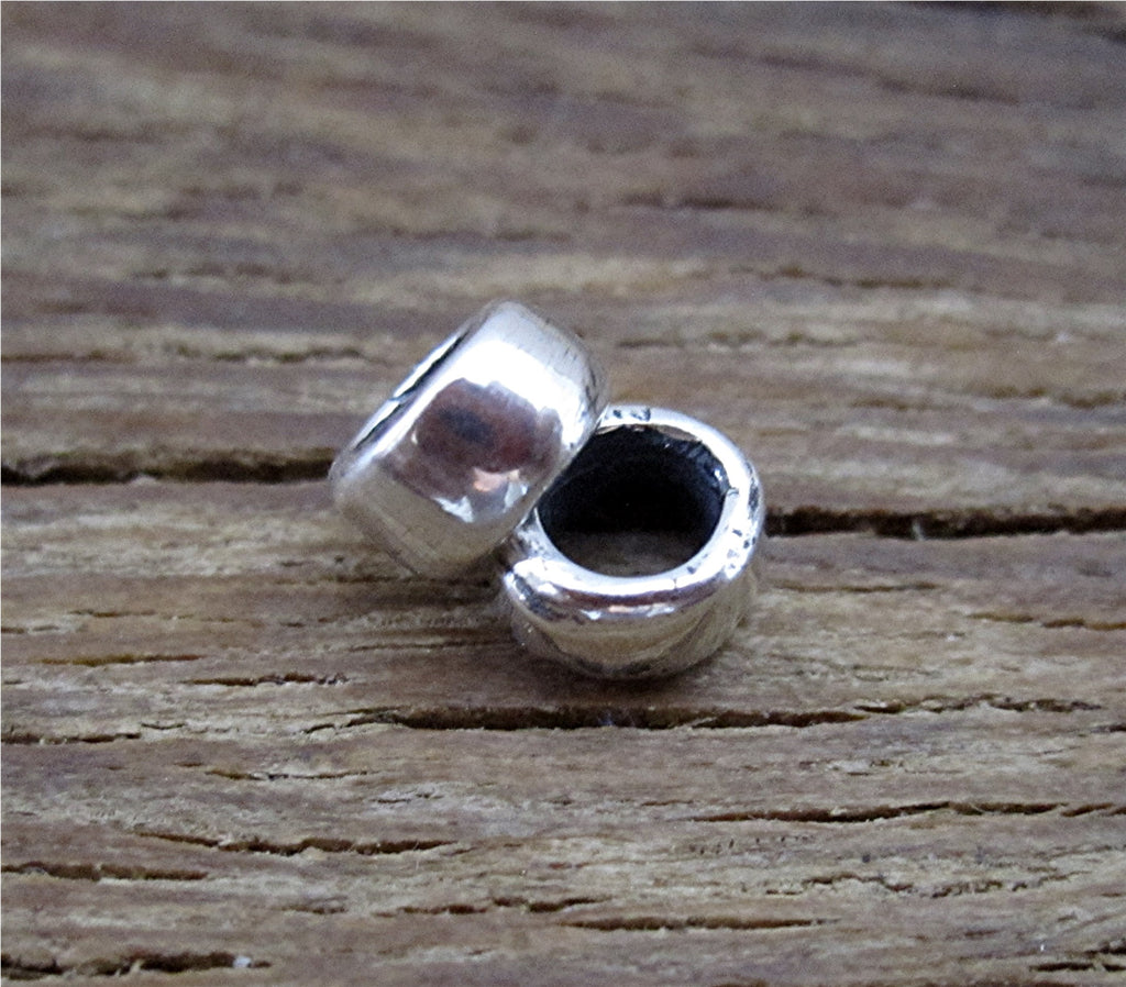 Smooth Small Sterling Silver 3mm Diameter Spacer Bead (set of 2)