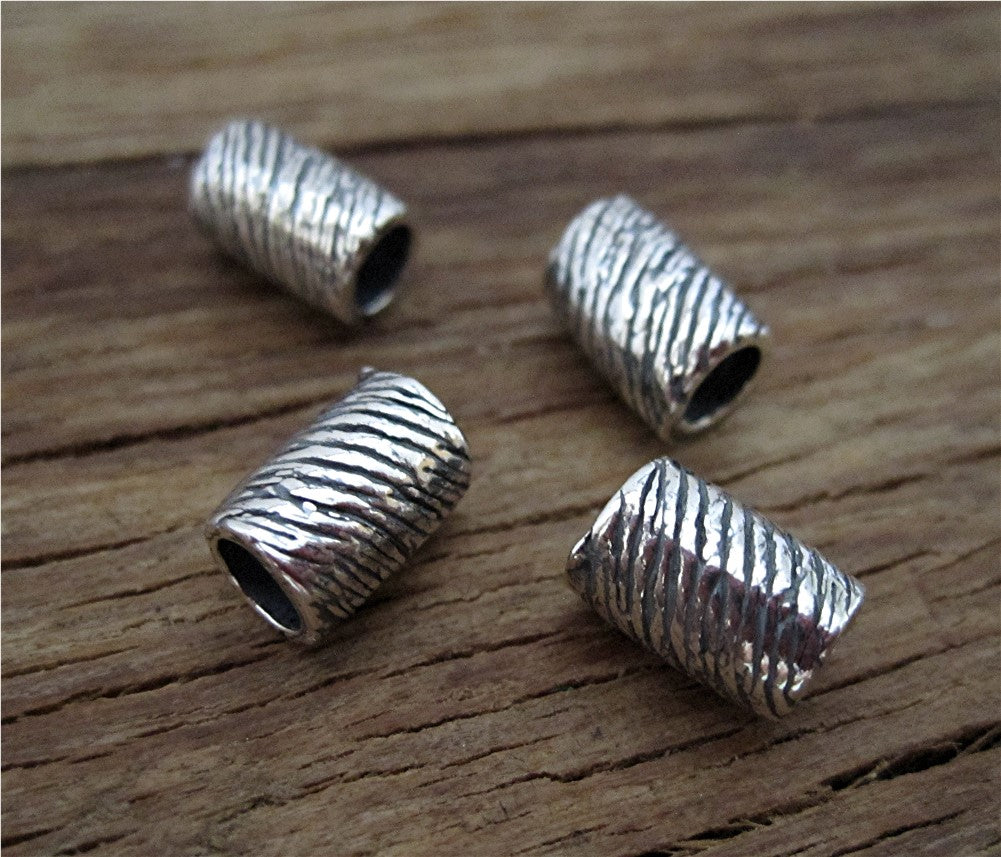 Sterling Silver Textured Jewelry Beads and Sliders