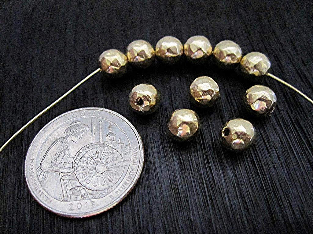 Gold Bronze Rustic 6mm Round Spacer Beads