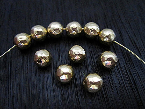 Gold Bronze Rustic 6mm Round Spacer Beads