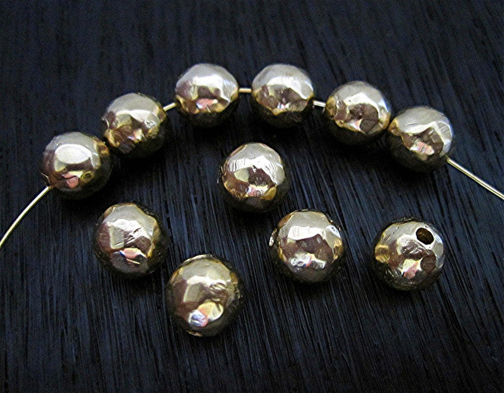 Gold Bronze Rustic 8mm Round Spacer Beads