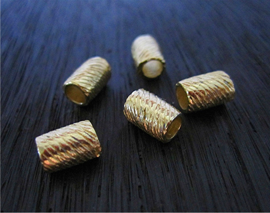 Gold Bronze Textured Accent and Spacer Bead