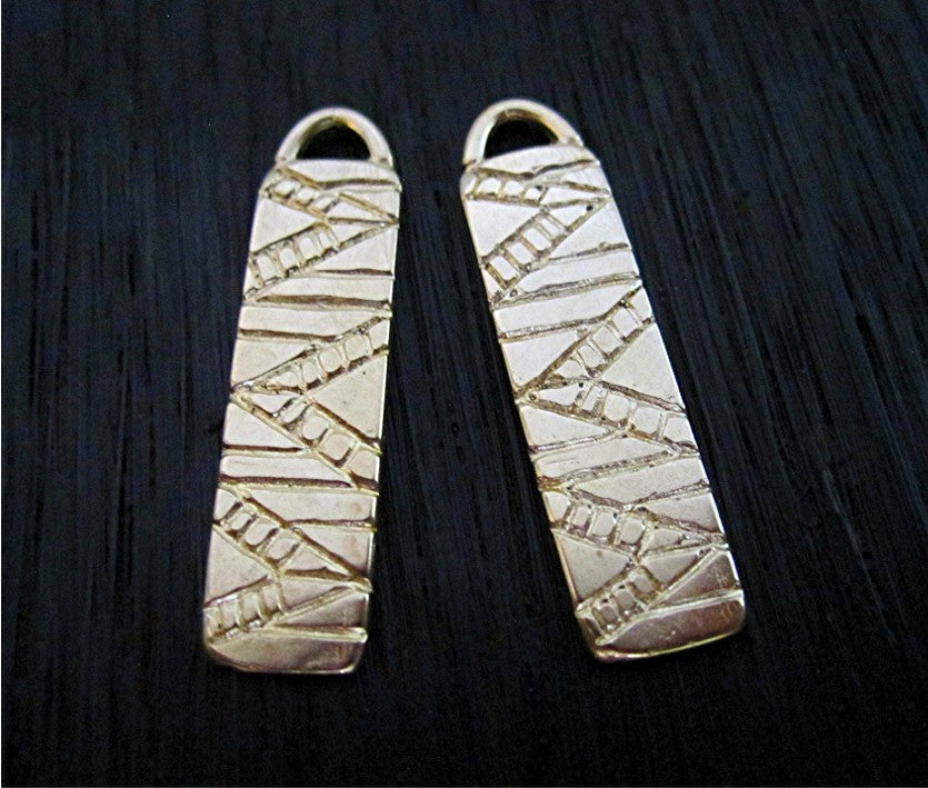 Two Gold Bronze Southwest Style Earring Dangles