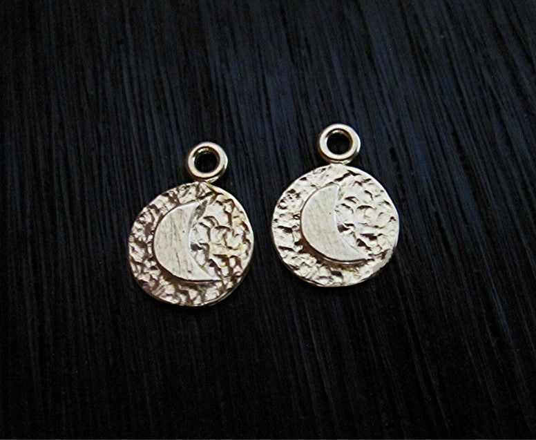 Small Gold Bronze Moon Charms