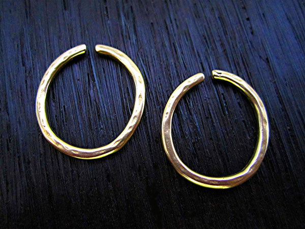 Large Gold Bronze Rustic Open Jump Rings