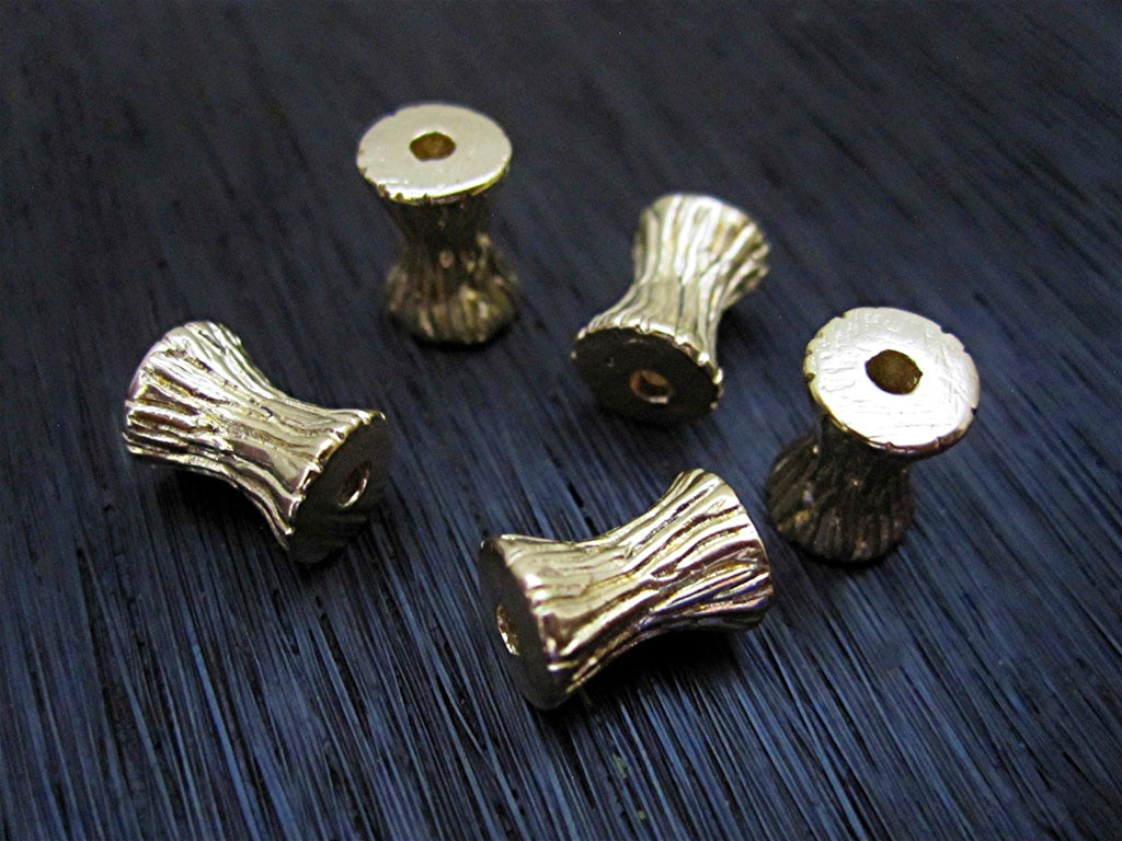 Gold Bronze Textured Concave Bead and Slider