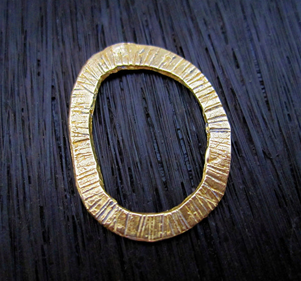 Organic Textured Gold Bronze Jewelry Link