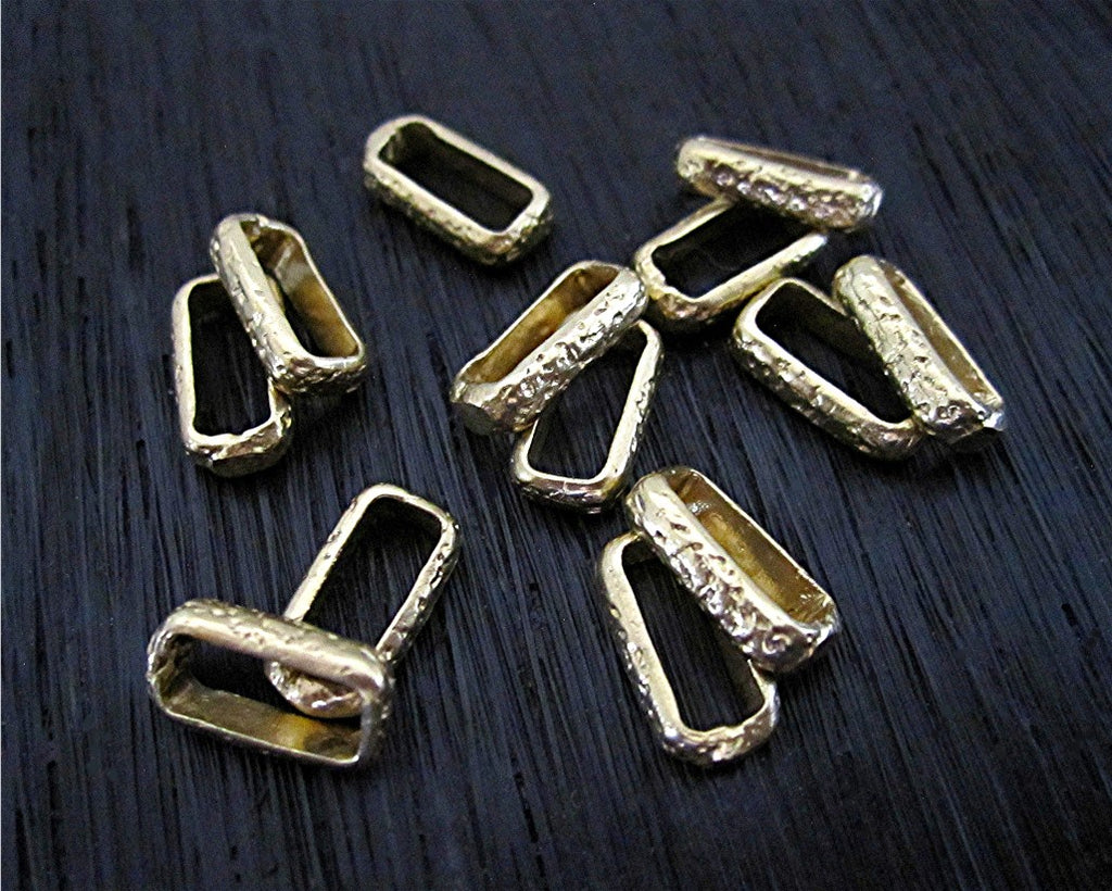 Gold Bronze Textured Rectangular Links