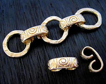 VDI Jewelry Findings Gold Bronze Artisan Spiral Jump Ring and Connector