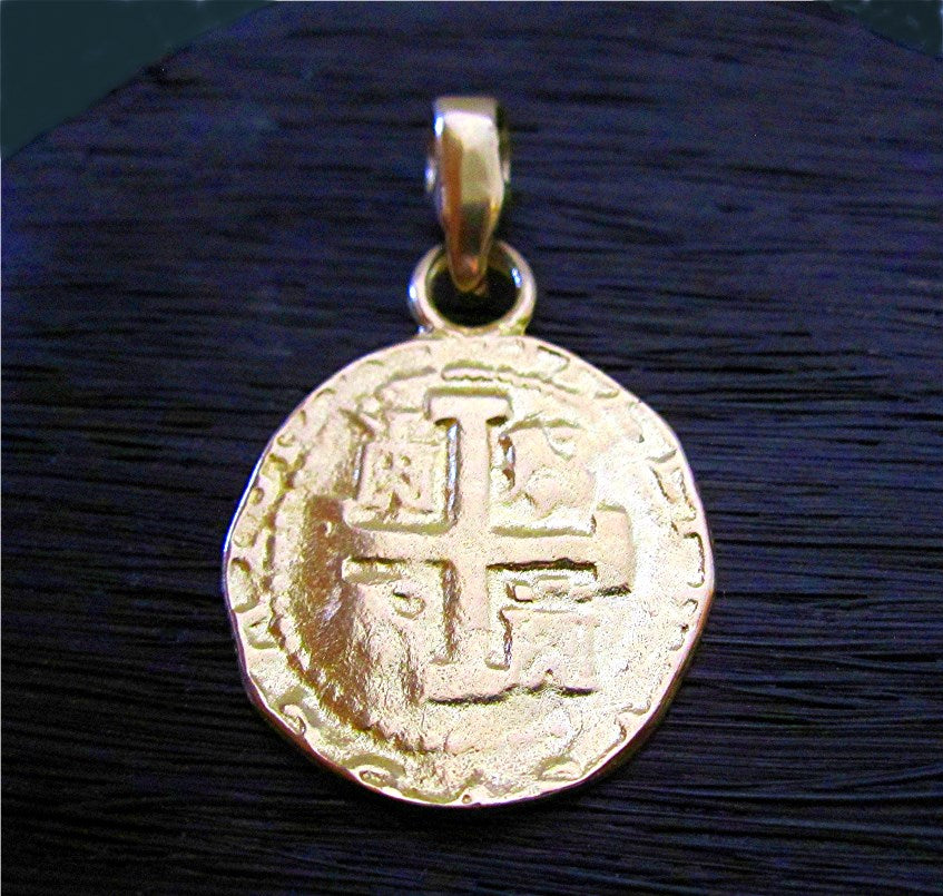 VDI Jewelry Findings Small Smooth Gold Bronze Pendant Bail on Bronze Coin