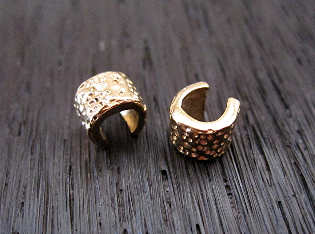 VDI Jewelry Findings Gold Bronze Speckled Crimp Bead Covers