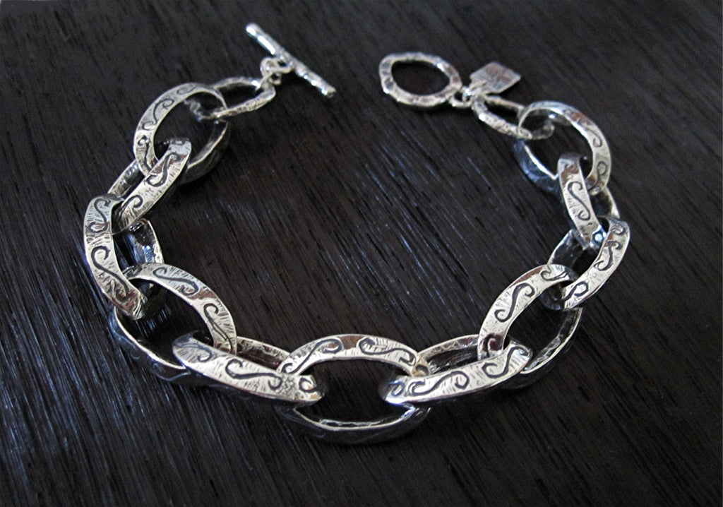 Large Sterling Silver Designer Jewelry Link (one link)