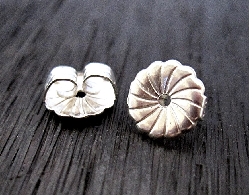 Sterling Silver Medium Earring Nut and Earring Back (one pair)