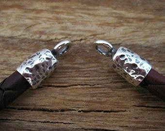 Sterling Silver Textured 4mm Jewelry End Caps