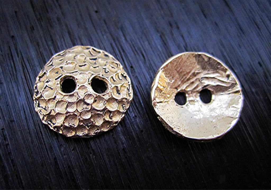 Gold Bronze Textured Jewelry Button and Clasp