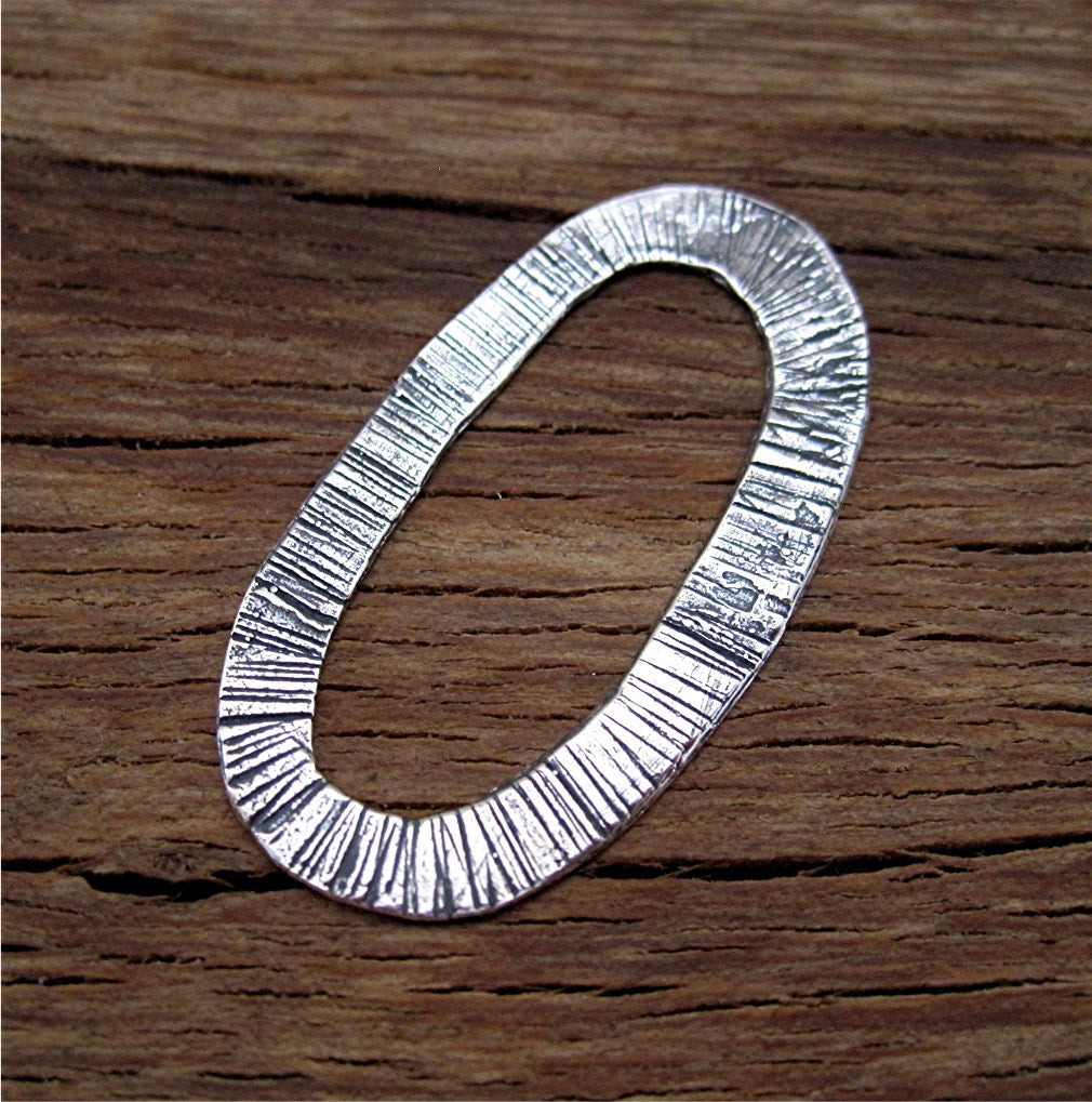 Long Textured Oblong Bracelet Necklace and Earring Closed Link in Sterling Silver (one)