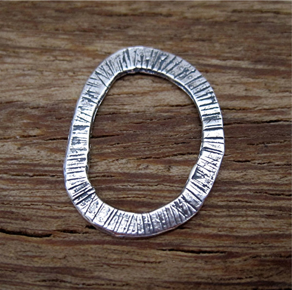 Sterling Silver Rustic Textured Jewelry Link