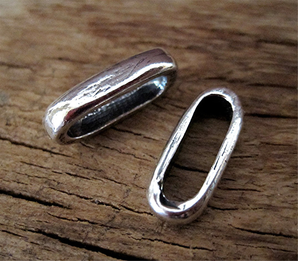 Simple, Smooth, Sterling Silver Artisan Jewelry Link (one link)