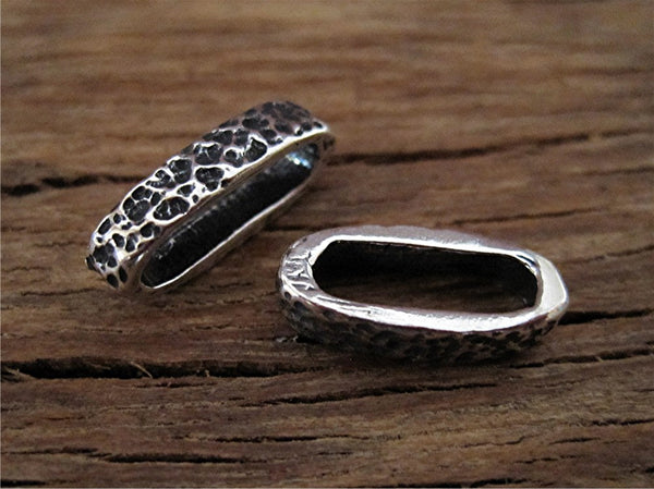 Textured Oval Sterling Silver Jewelry Link