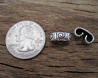 Sterling Silver Spiral Artisan Jewelry Link and Connector (one link)