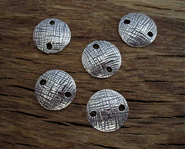 Sterling Silver Round Textured Jewelry Link