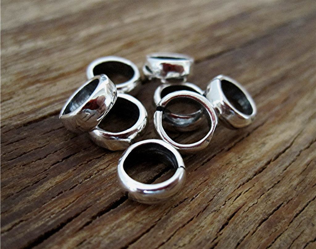 Small Handmade Rounded Open Jump Rings in Sterling Silver (set of 2)