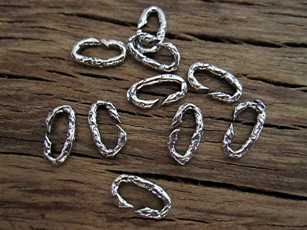 Small Textured Sterling Silver Open Jump Rings (set of eight)