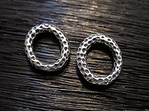 Sterling Silver Speckled Jewelry Link and Connector