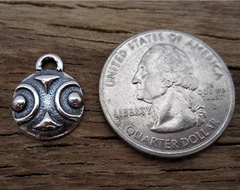 Tribal Design Sterling Silver Artisan Jewelry Charm and Pendant (one)