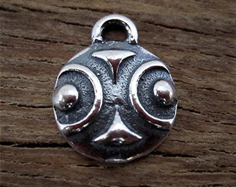 Tribal Design Sterling Silver Artisan Jewelry Charm and Pendant (one)