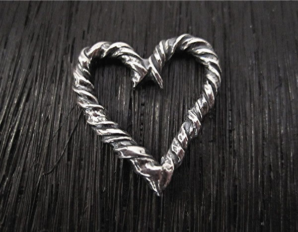 Sterling Silver Twisted Heart Pendant